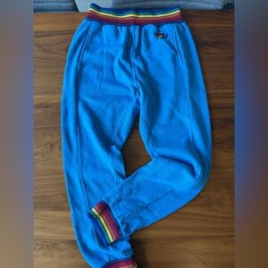 Aviator Nation blue rainbow, joggers sweatpants with pockets! Size medium